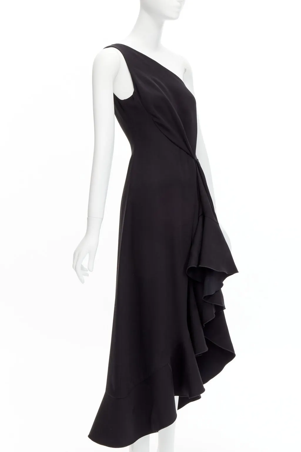 Dion Lee Drape Ruffle Dress Black Silk Never worn - Inside View