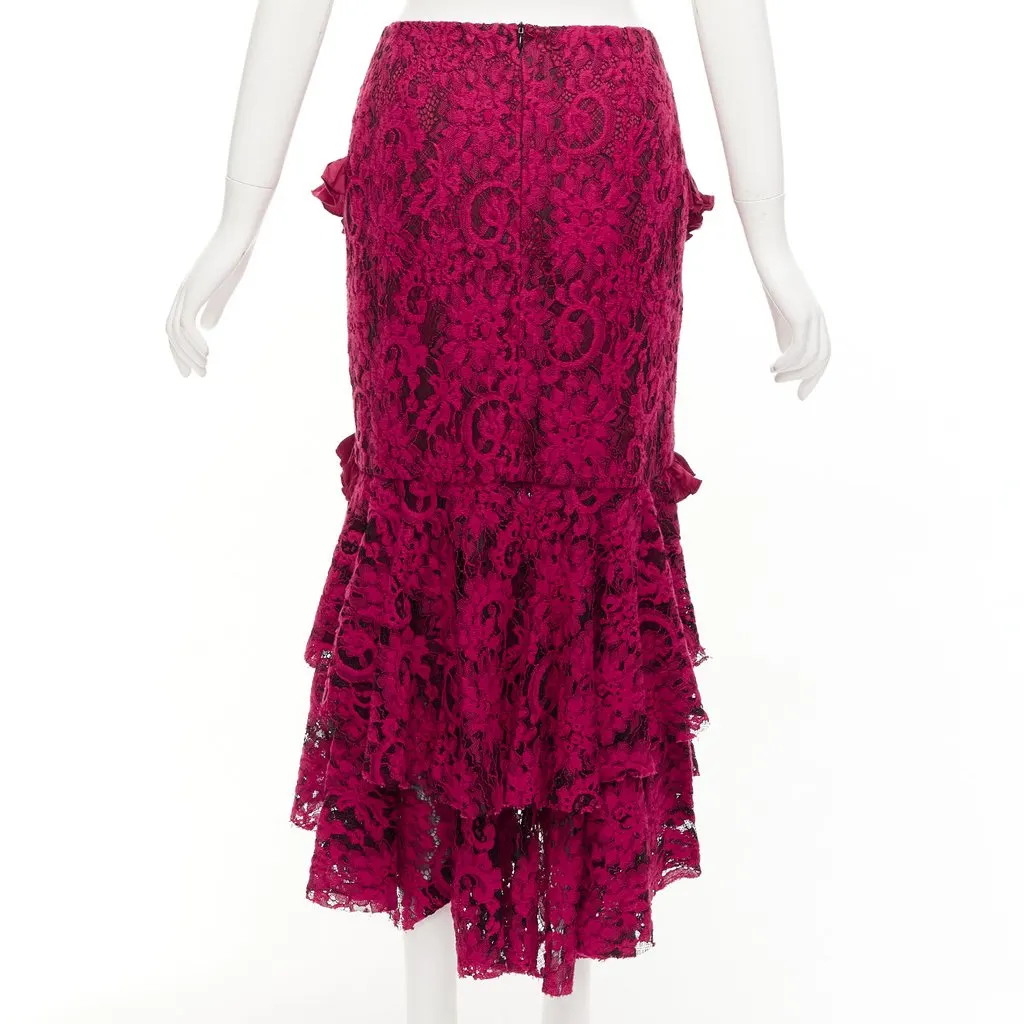 Romance Was Born Lace Ruffle Skirt Red Cotton Never worn - Box View