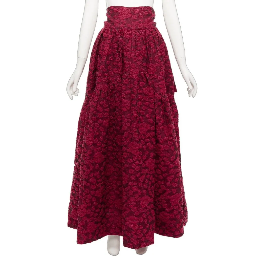 Jourden 3D Jacquard Skirt Red Cotton Never worn - Front View
