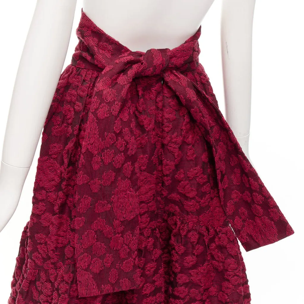 Jourden 3D Jacquard Skirt Red Cotton Never worn - Back View