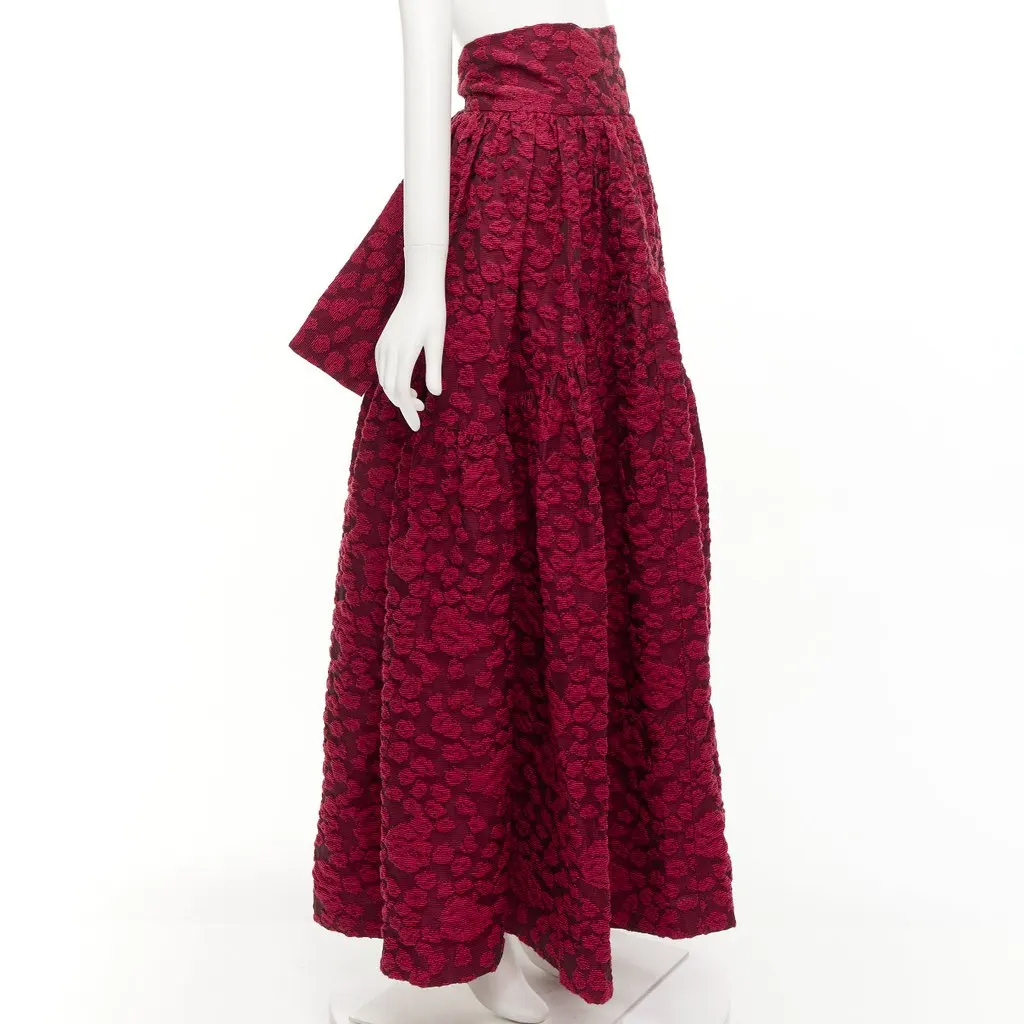 Jourden 3D Jacquard Skirt Red Cotton Never worn - Inside View