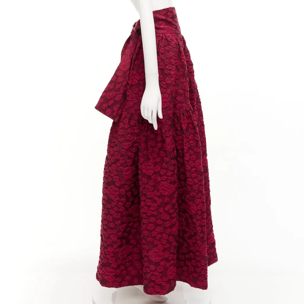 Jourden 3D Jacquard Skirt Red Cotton Never worn - Model View