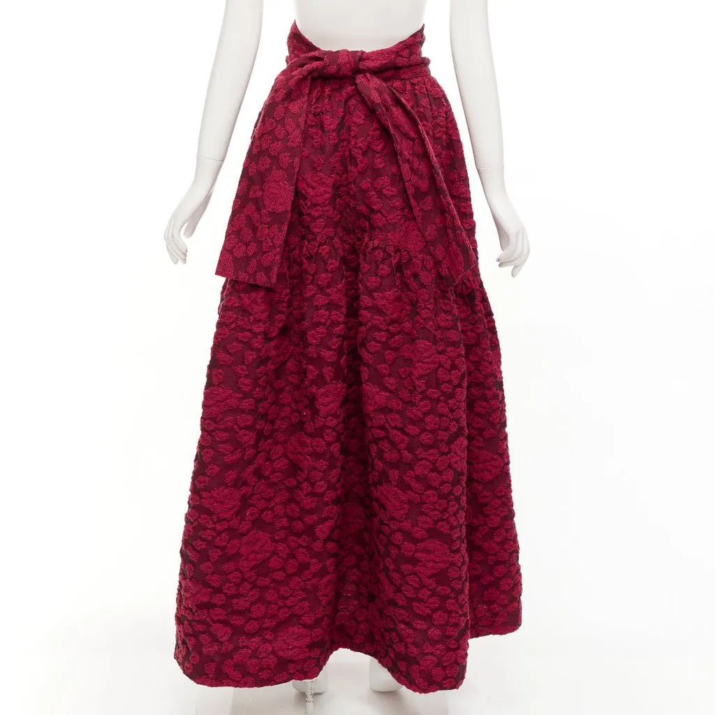 Jourden 3D Jacquard Skirt Red Cotton Never worn - Box View