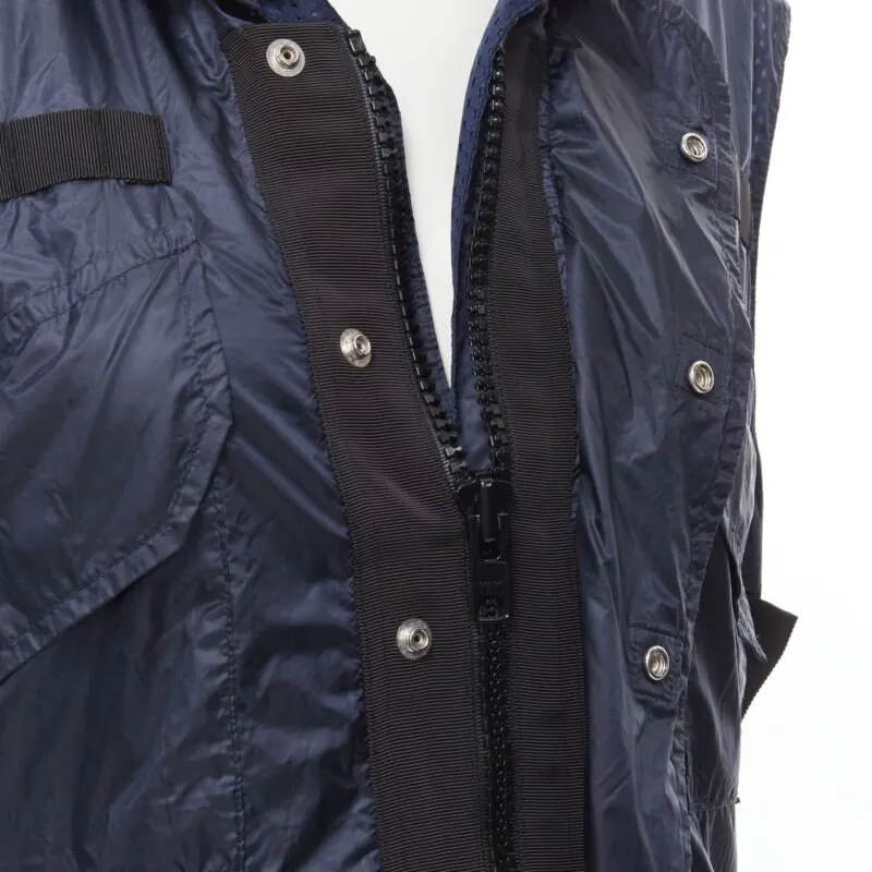 Sacai Technical Pocket Vest Navy Polyester Never worn - Back View