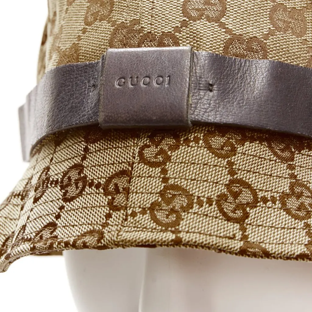 Gucci Brown GG Bucket Hat Beige Very good - Back View