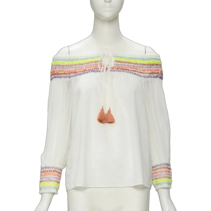 Alice & Olivia Neon Braid Top White Cotton Never worn - Front View