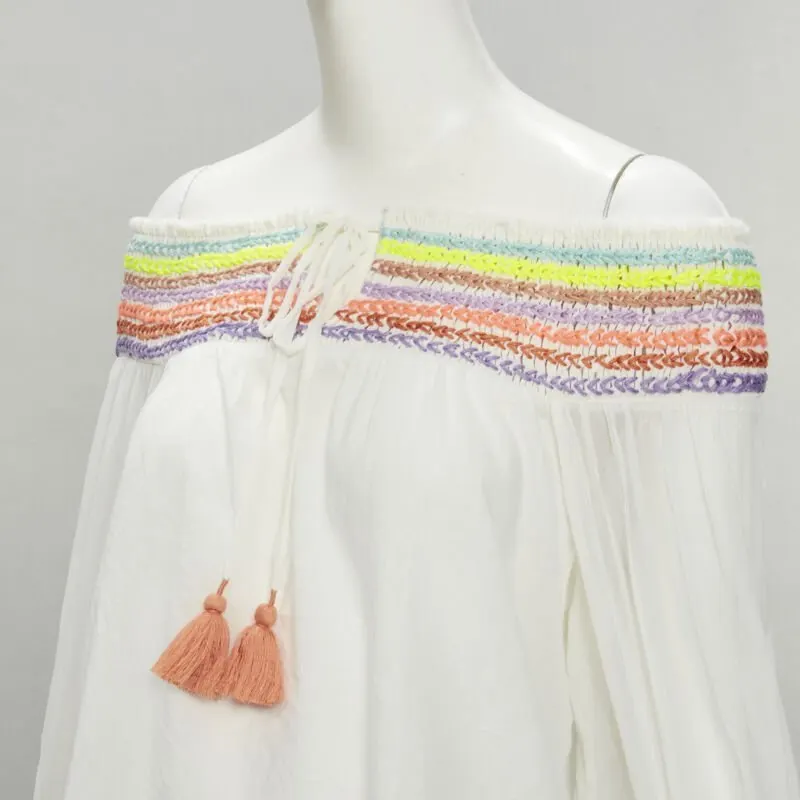Alice & Olivia Neon Braid Top White Cotton Never worn - Back View