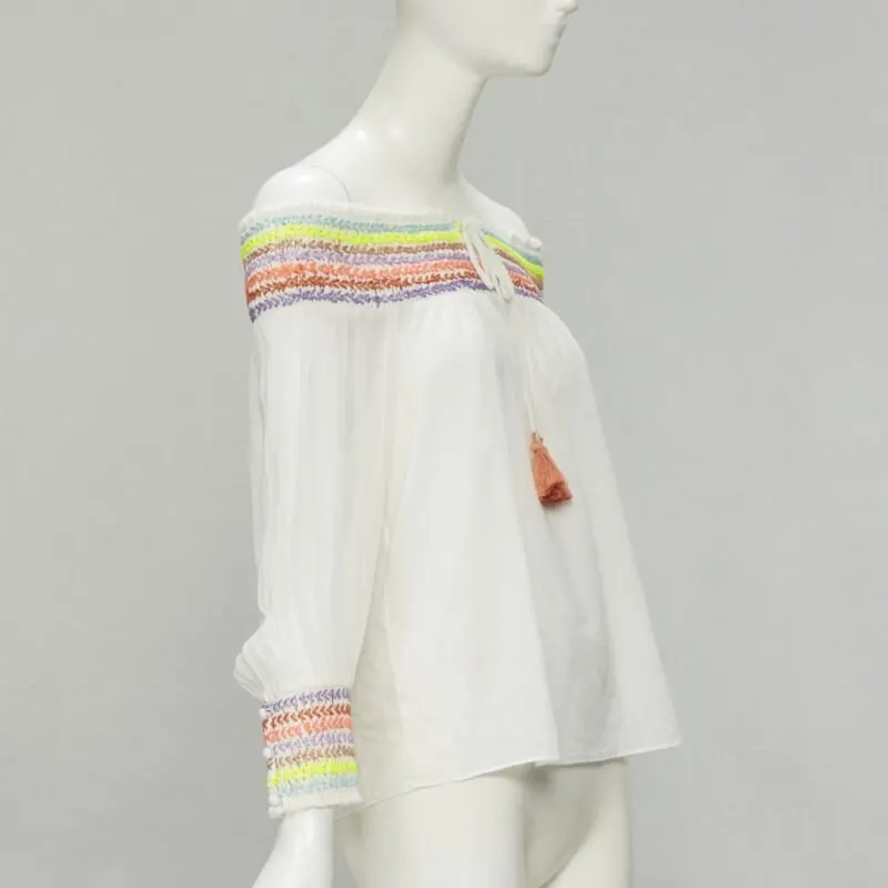 Alice & Olivia Neon Braid Top White Cotton Never worn - Inside View