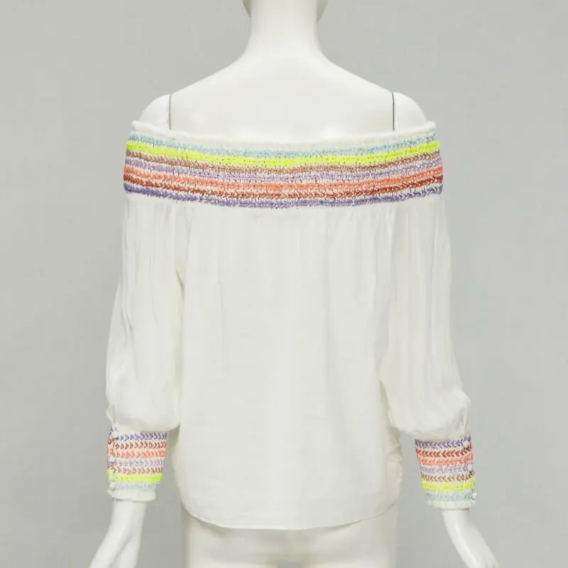 Alice & Olivia Neon Braid Top White Cotton Never worn - Box View