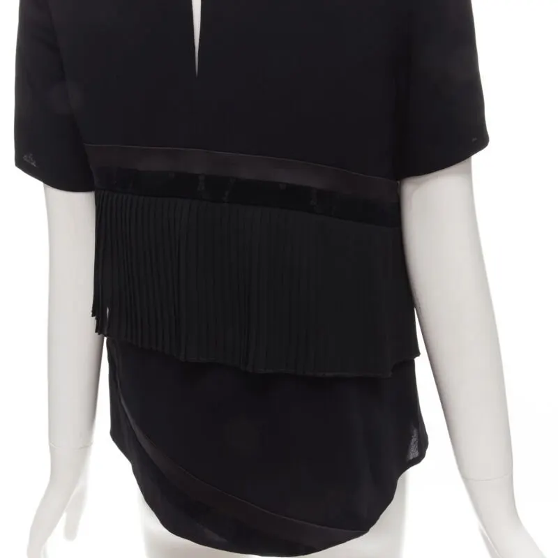 Rhie Velvet Ruffle Top Black Viscose Never worn - Back View