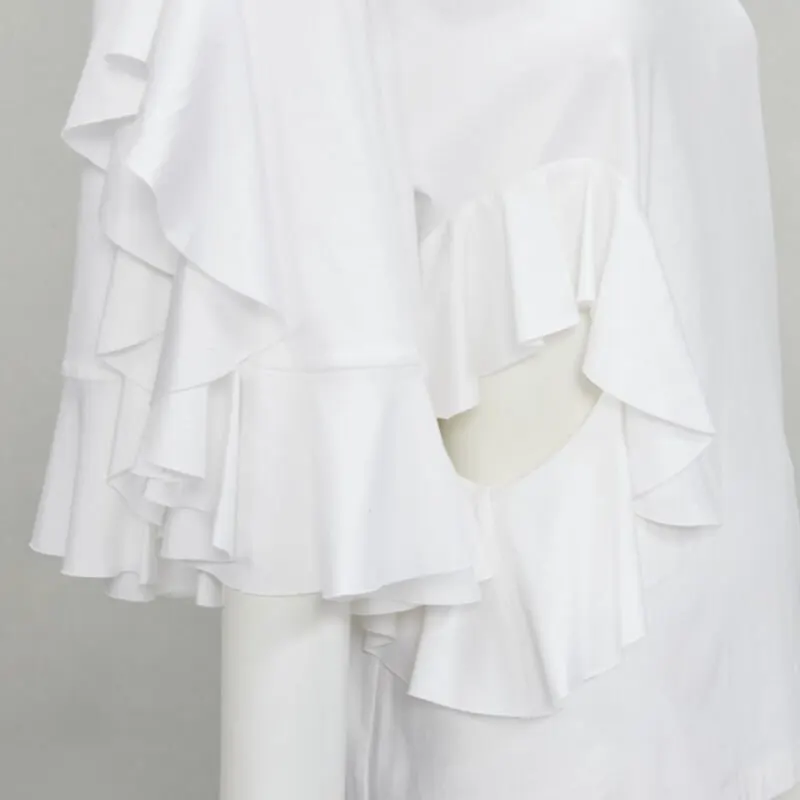 Ellery Cut Out Ruffle Tee White Cotton Never worn - Back View