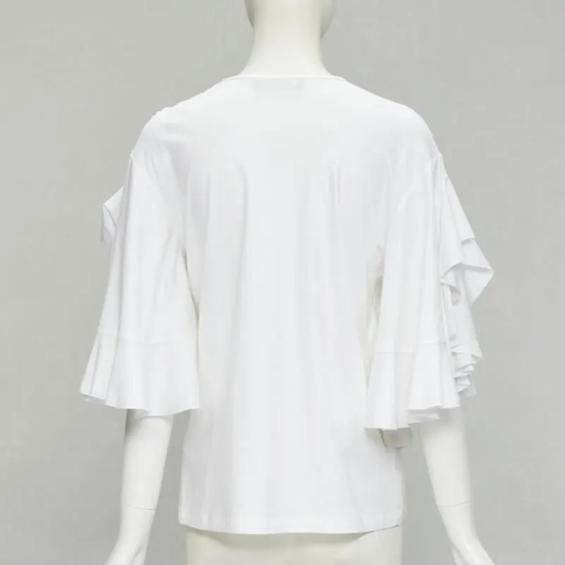 Ellery Cut Out Ruffle Tee White Cotton Never worn - Box View