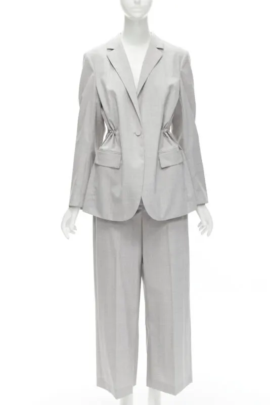 Theory Grey Drawstring Pants Set Grey Wool Never worn - Front View