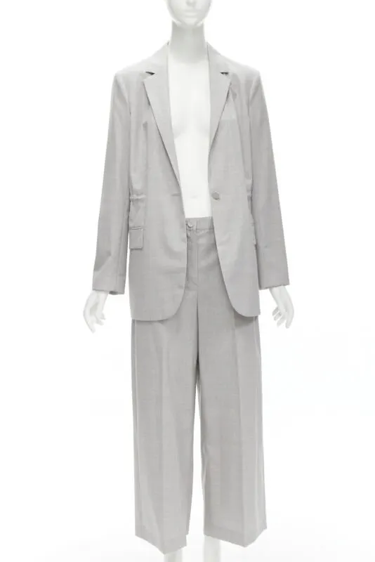 Theory Grey Drawstring Pants Set Grey Wool Never worn - Inside View
