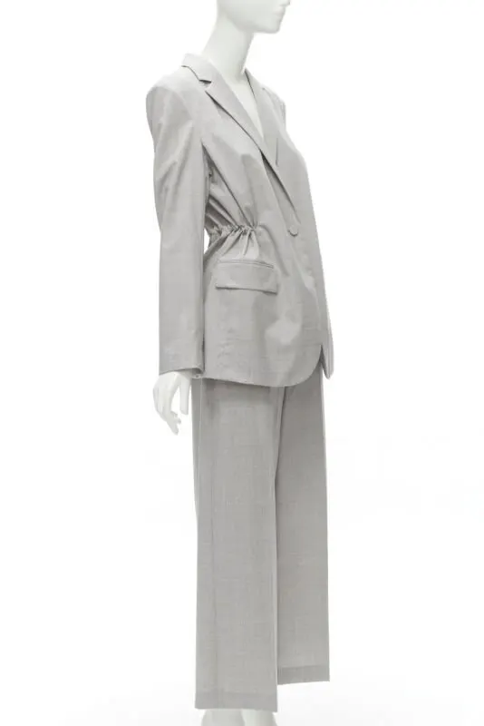 Theory Grey Drawstring Pants Set Grey Wool Never worn - Model View