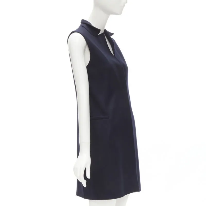 HARRIS WHARF LONDON Navy Wool Felt Vest Navy Wool Never worn - Model View