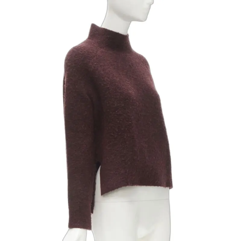 Theory Fuzzy Stand Collar Red Wool Never worn - Front View