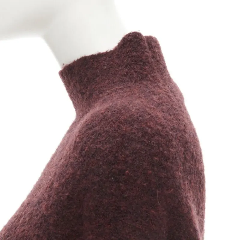 Theory Fuzzy Stand Collar Red Wool Never worn - Back View