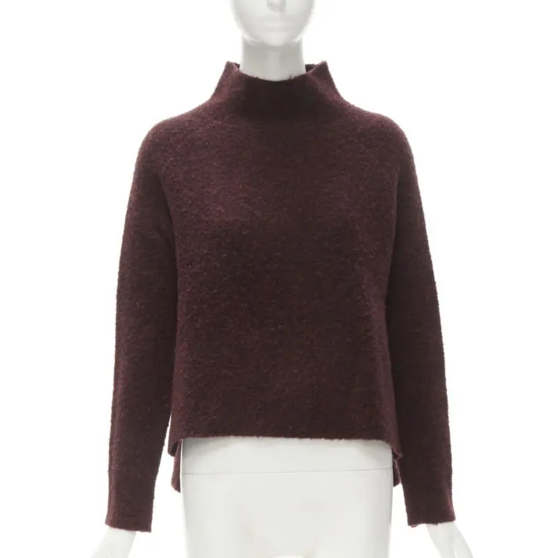 Theory Fuzzy Stand Collar Red Wool Never worn - Inside View