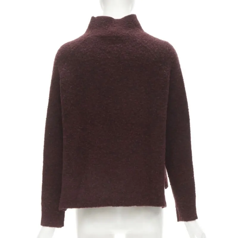Theory Fuzzy Stand Collar Red Wool Never worn - Box View