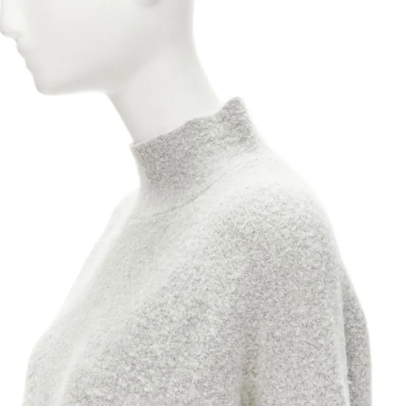 Theory Fuzzy Stand Collar Grey Wool Never worn - Back View