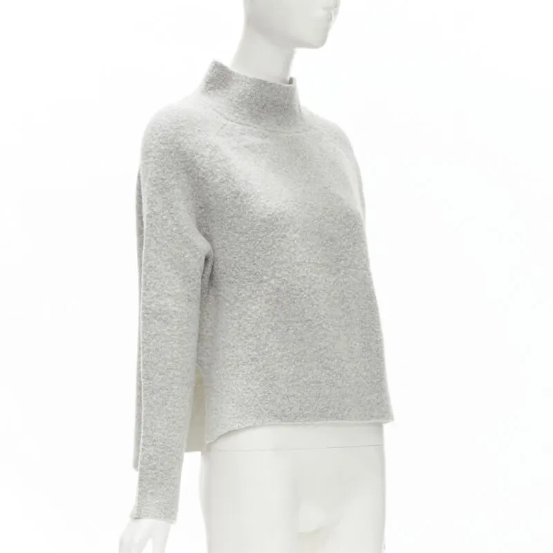 Theory Fuzzy Stand Collar Grey Wool Never worn - Inside View