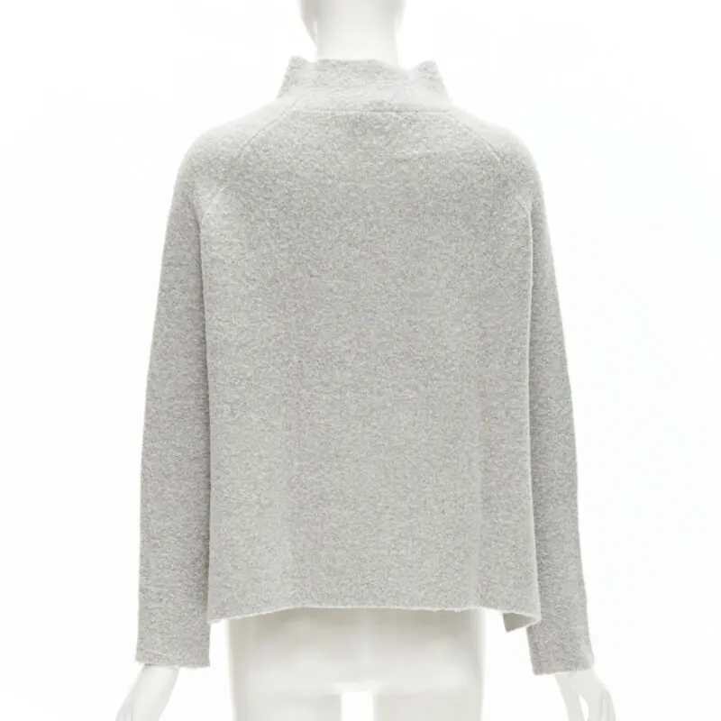 Theory Fuzzy Stand Collar Grey Wool Never worn - Box View
