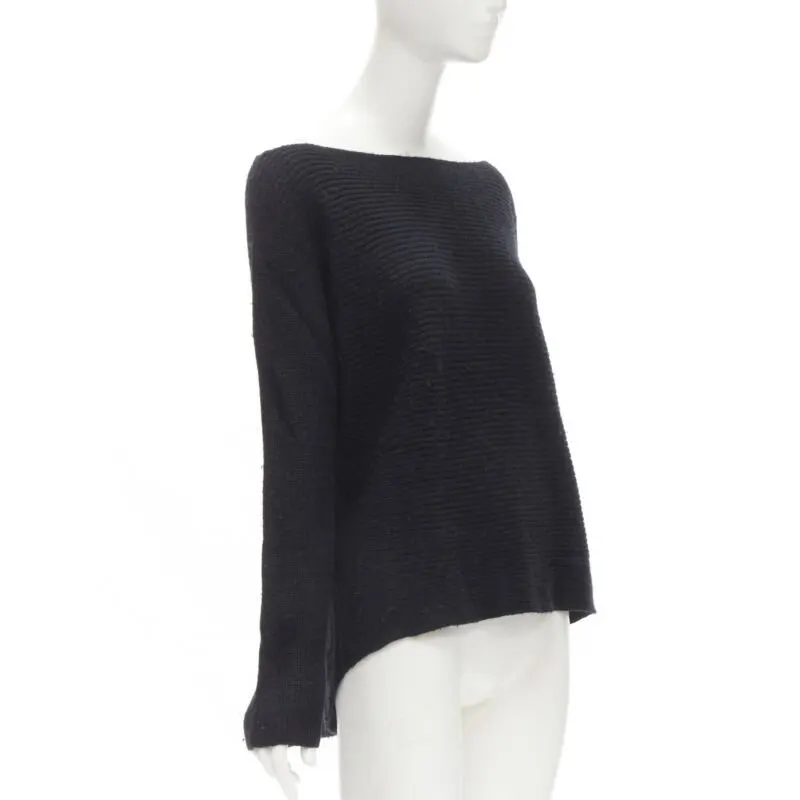 Vince Boat Neck Sweater Black Wool Very good - Inside View