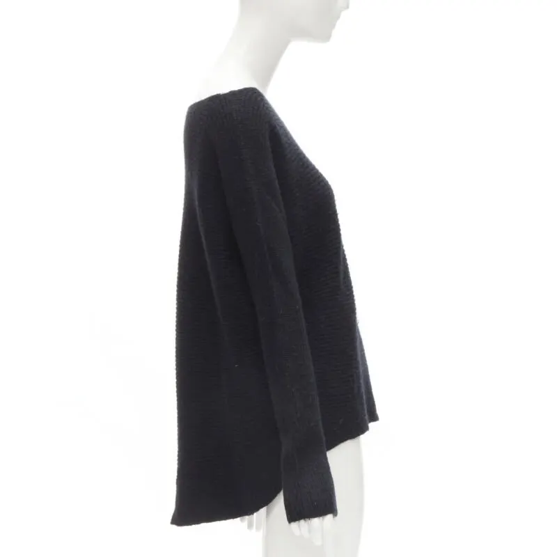 Vince Boat Neck Sweater Black Wool Very good - Model View