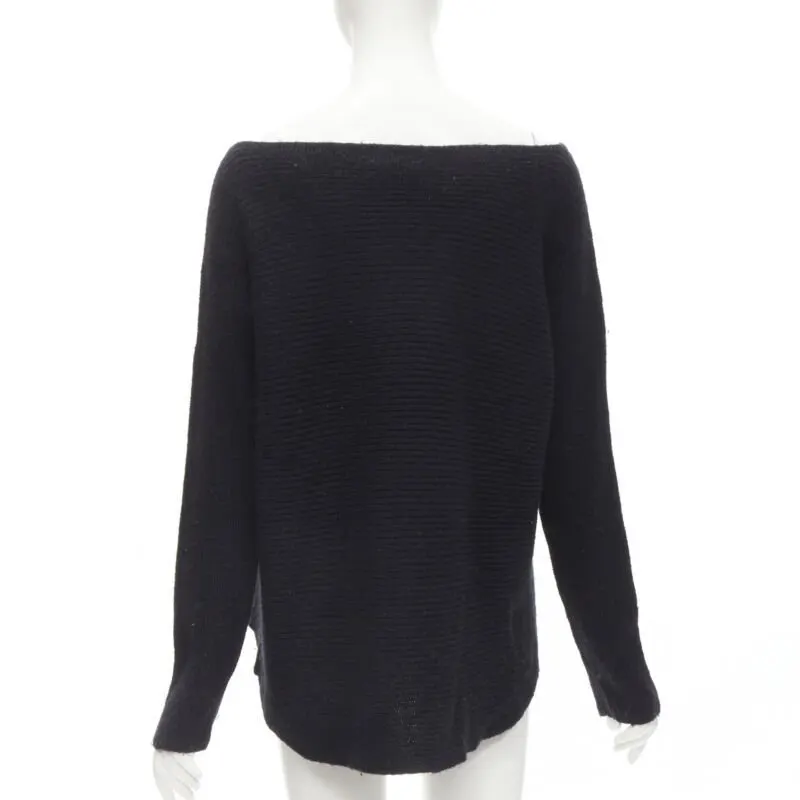 Vince Boat Neck Sweater Black Wool Very good - Box View