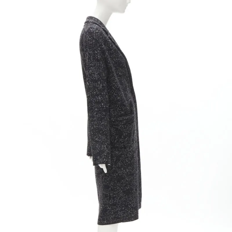 Theory Grey Knitted Robe Coat Grey Wool Never worn - Model View