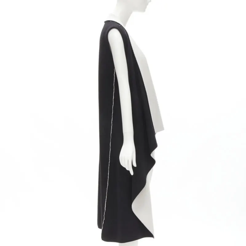 Alice & Olivia Black Waterfall Long Vest Black Wool Never worn - Inside View