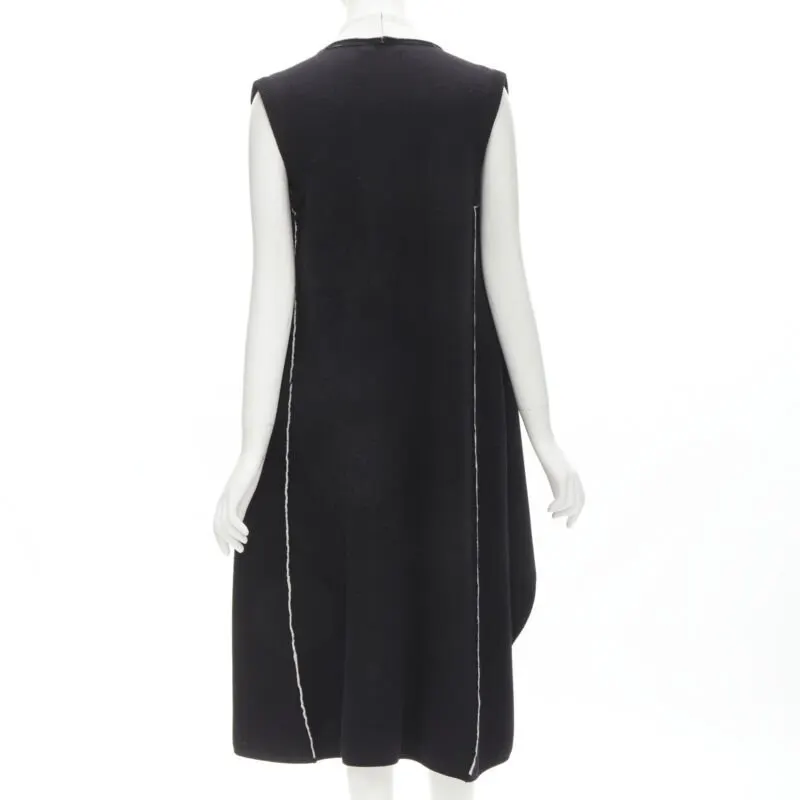 Alice & Olivia Black Waterfall Long Vest Black Wool Never worn - Model View