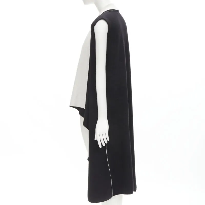 Alice & Olivia Black Waterfall Long Vest Black Wool Never worn - Box View