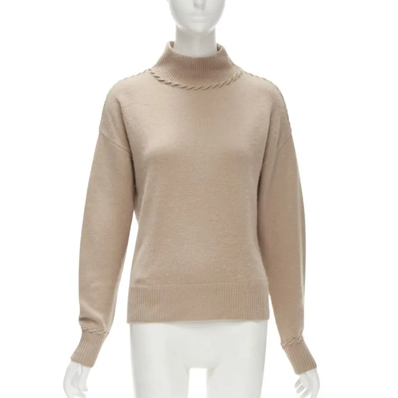 Theory Whipstitch Turtleneck Brown Cashmere Very good - Front View