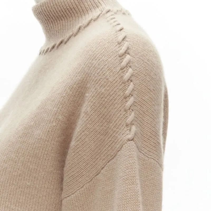 Theory Whipstitch Turtleneck Brown Cashmere Very good - Back View