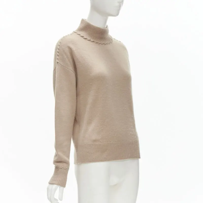 Theory Whipstitch Turtleneck Brown Cashmere Very good - Inside View