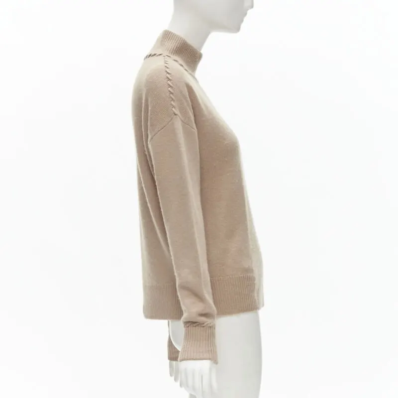 Theory Whipstitch Turtleneck Brown Cashmere Very good - Model View