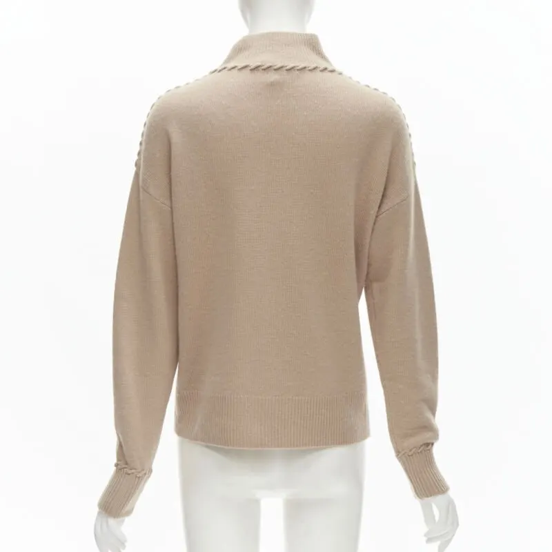 Theory Whipstitch Turtleneck Brown Cashmere Very good - Box View