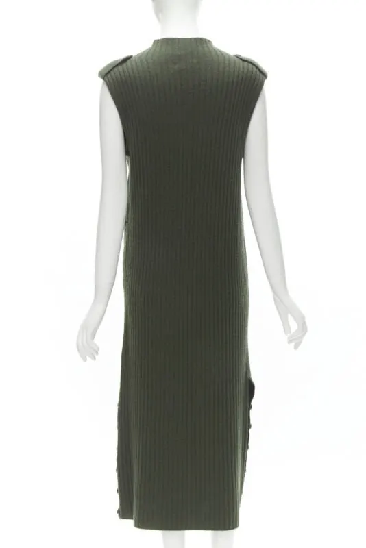 Rag & Bone Button Side Dress Green Wool Never worn - Box View