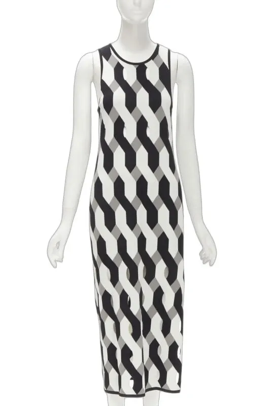 Rag & Bone Geometric Cut Dress Grey Polyester Very good - Front View
