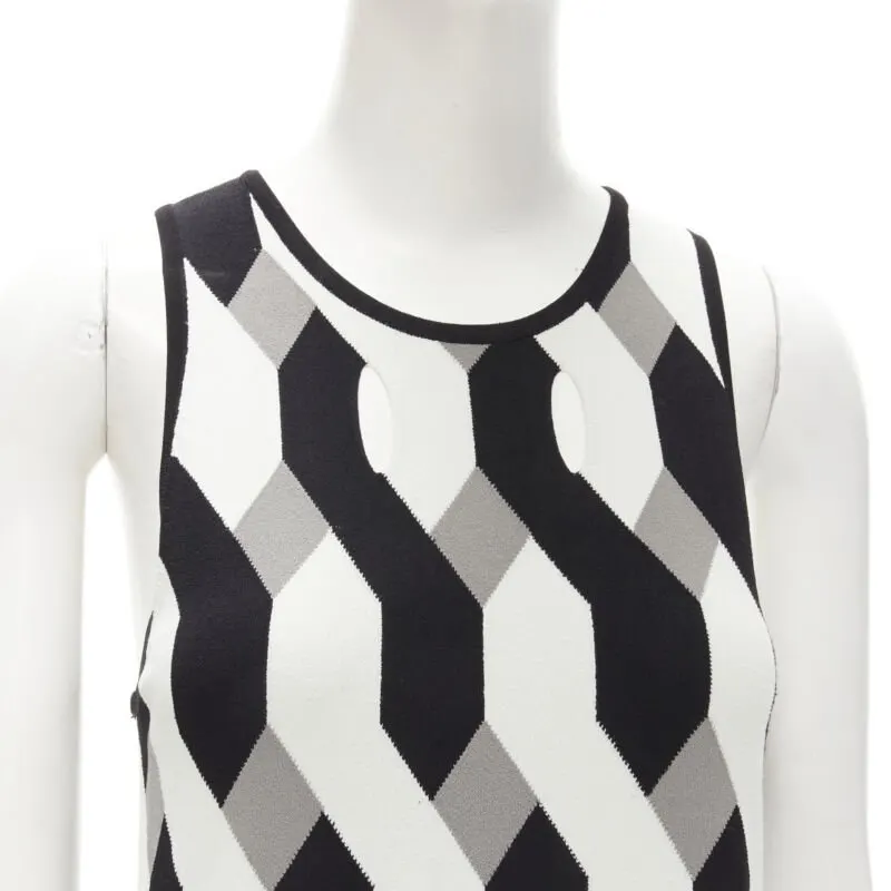 Rag & Bone Geometric Cut Dress Grey Polyester Very good - Back View
