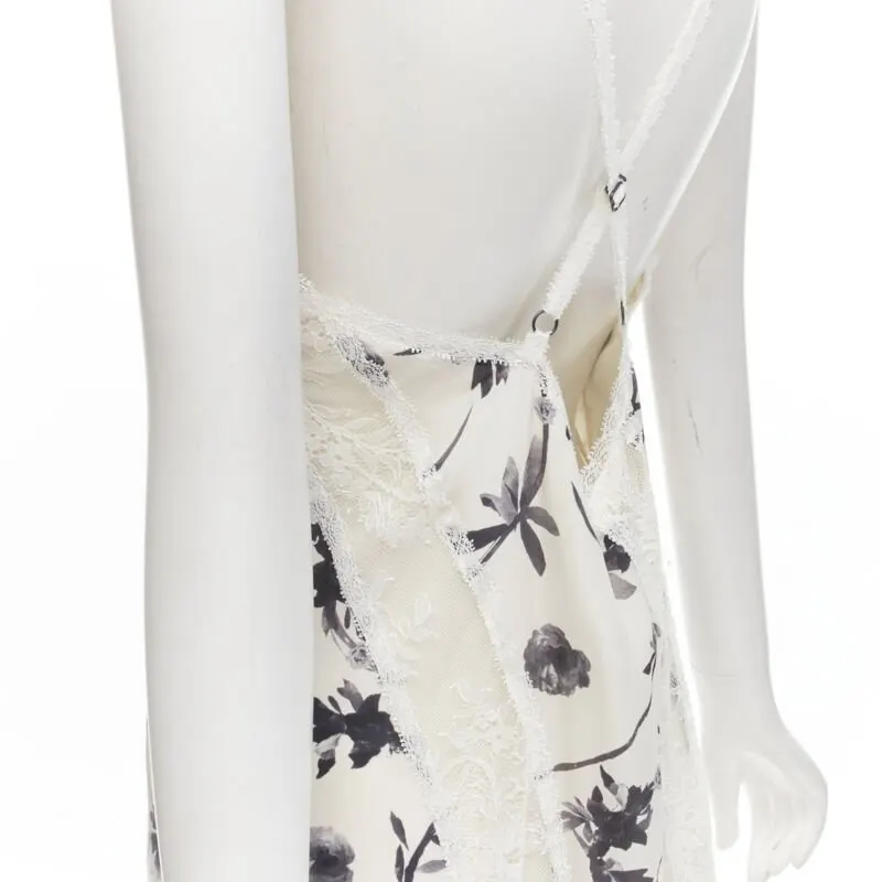 Alice & Olivia Floral Maxi Dress Anthracite Silk Never worn, with tag - Back View