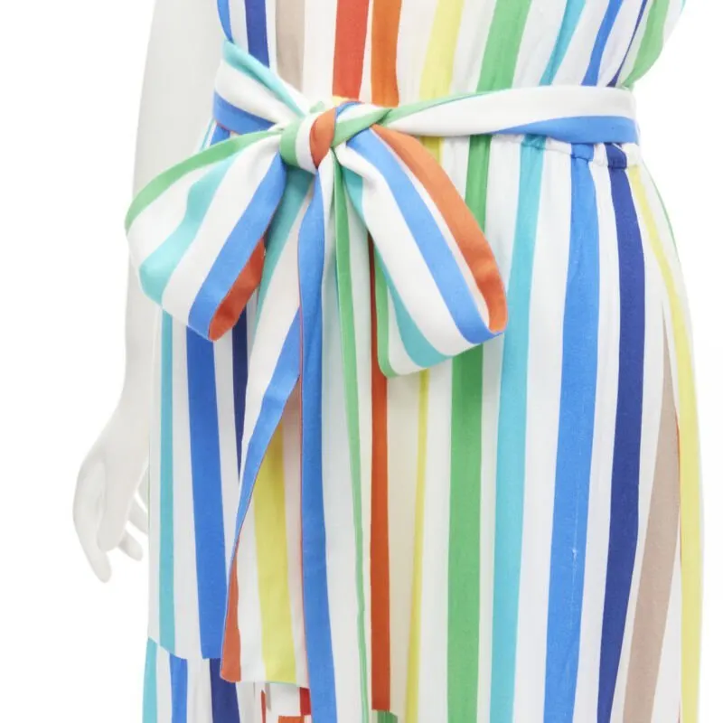 Alice & Olivia Striped Belted Dress MultiColor Viscose Never worn - Back View