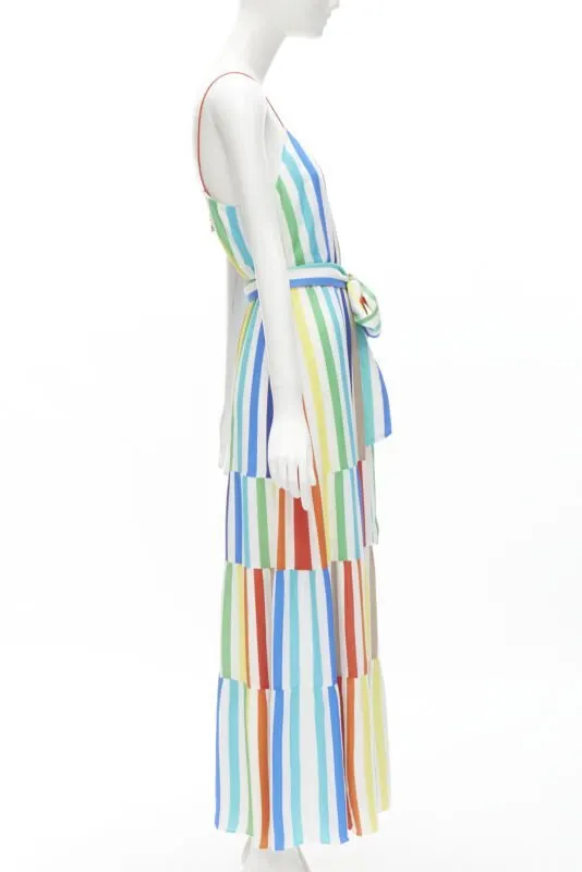 Alice & Olivia Striped Belted Dress MultiColor Viscose Never worn - Model View
