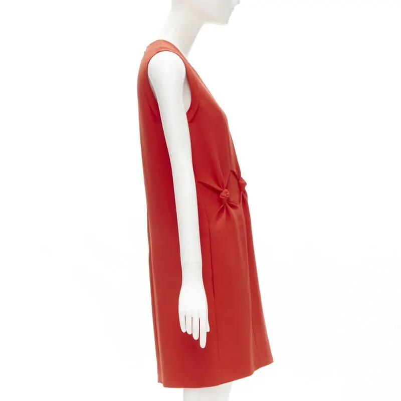 Victoria Beckham Knot Detail Dress Red Polyester Never worn - Model View