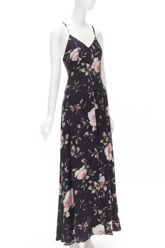 Alice & Olivia Floral Slip Dress Black Viscose Never worn - Inside View