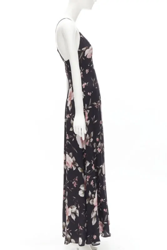 Alice & Olivia Floral Slip Dress Black Viscose Never worn - Model View