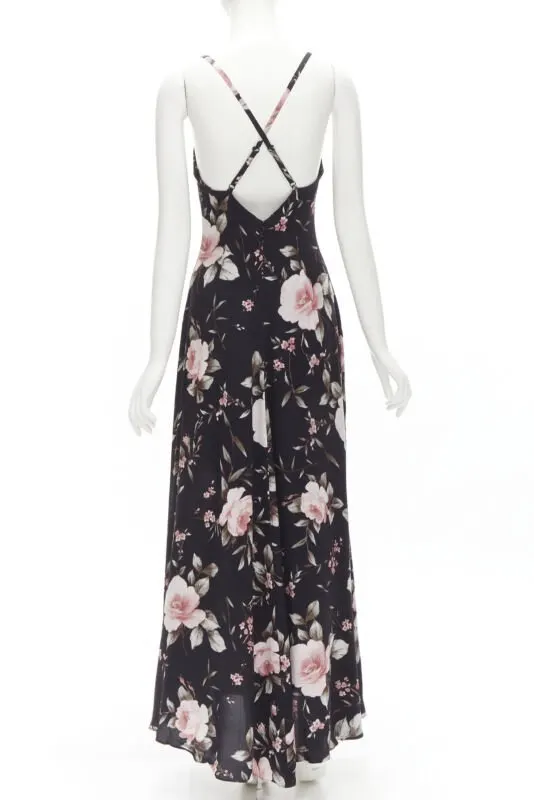 Alice & Olivia Floral Slip Dress Black Viscose Never worn - Box View