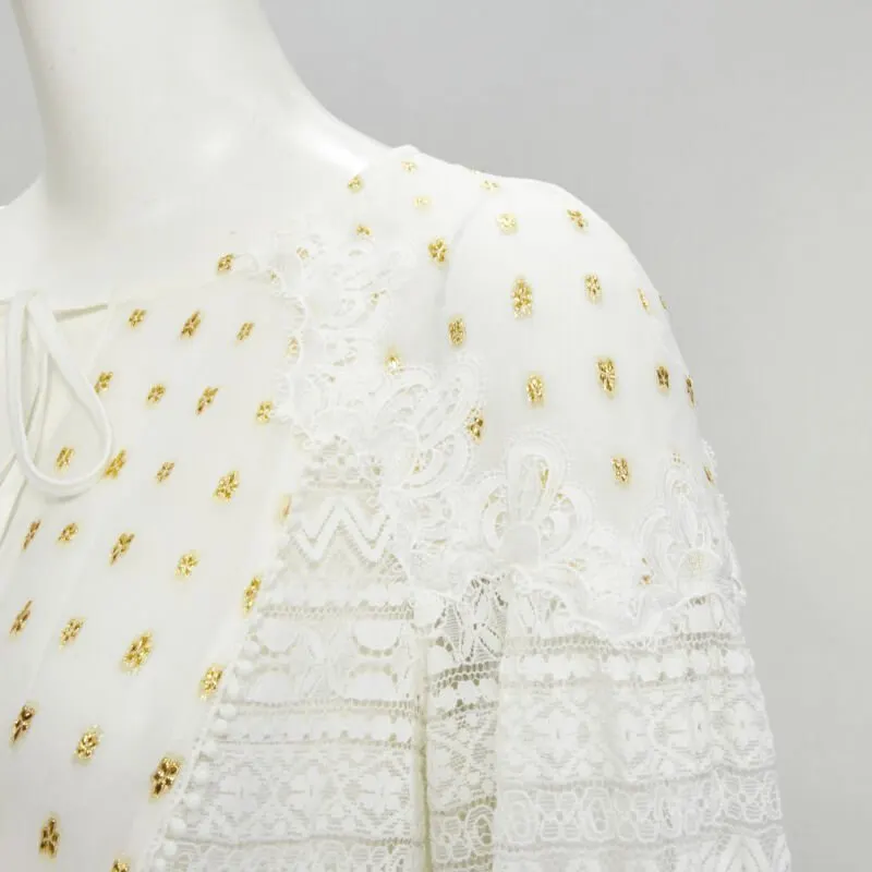 Temperley London Crochet Lace Top White Viscose Never worn - Back View